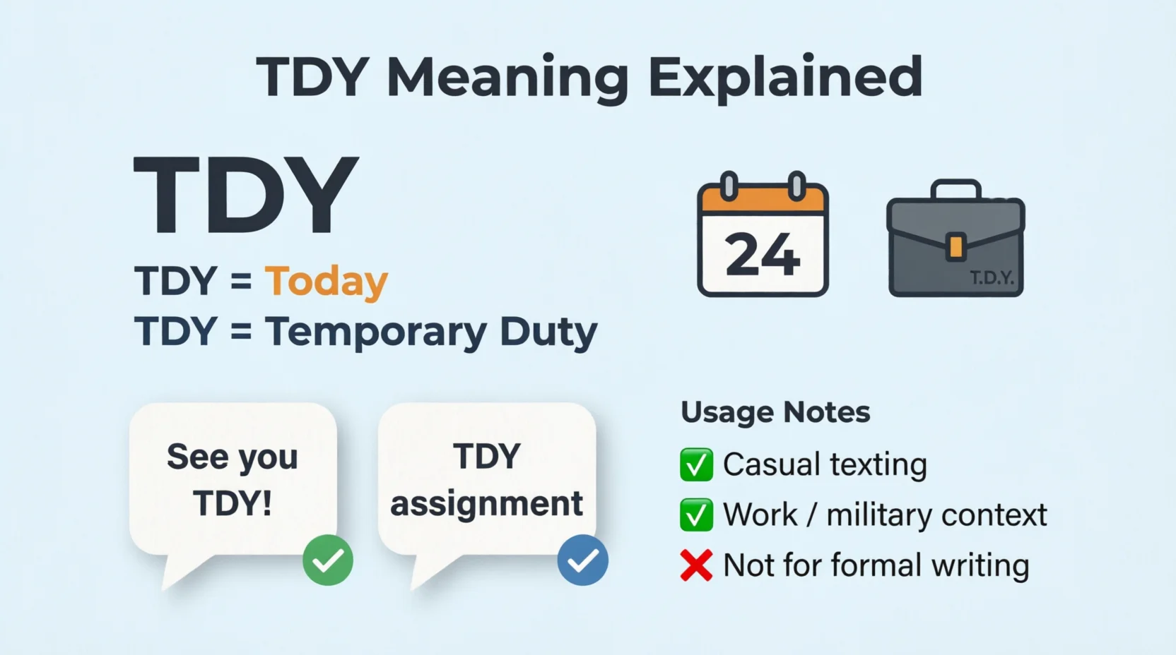 TDY Meaning in Text What It Really 2026