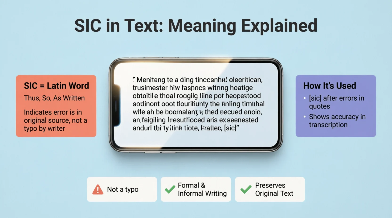 SIC Meaning in Text Real 2026